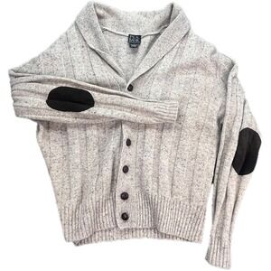 JOS A BANK Executive Collection Mens Shawl Collar Cardigan Sweater Lambswool L